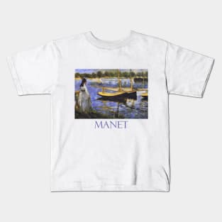 The Seine at Argenteuil by Edouard Manet Kids T-Shirt